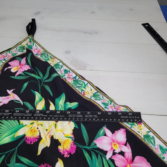 Tommy Bahama Maxi Dress Tropical Floral Asymeyrical Hem Beach Vacation Cover Up. - Picture 5 of 6